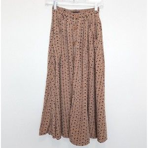 AMERICAN APPAREL Skirt Womens Size XS Tan Midi Geometric Print Long Pockets